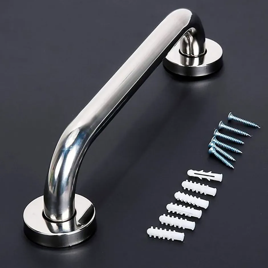 Kibath Poignée de sécurité antidérapante de 40 cm avec finition chromée polie en acier inoxydable* Barre D'Appui