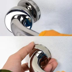 Kibath Poignée de sécurité antidérapante en forme de Z de 43 cm en acier inoxydable avec finition chromée polie