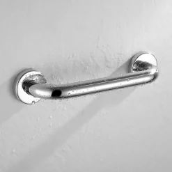 Kibath Poignée de sécurité lisse de 25 cm, finition chromée polie, en acier inoxydable* Barre D'Appui