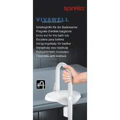 Spirella Poignée d'entrée pour le bain Acier Inox Blanc* Barre D'Appui
