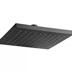 Sanindusa Pomme de douche haute carrée 20x20cm noire sorties d'eau en silicone anti-calcaire 200 Essenza couleur noir