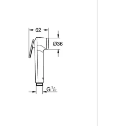 Grohe Pommeau de douche - Vitalio - 1 jet - Technologie anti-brûlure - Economie d'eau* Pommeau De Douche, Flexible Et Barre De Douche