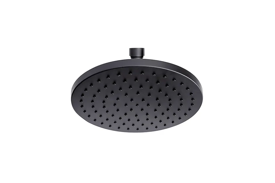 GoodHome Pommeau de douche 1 jet rond, noir, Cavally