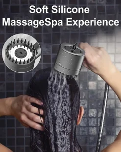 Deko Pommeau de douche à main - Avec filtre - Haute pression - Économie d'eau - Buse en silicone
