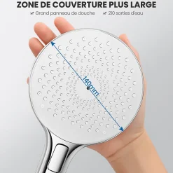 Auralum Max Pommeau de douche avec 4 en 1 avec Fonction Spray Pomme de douche Kit de douche