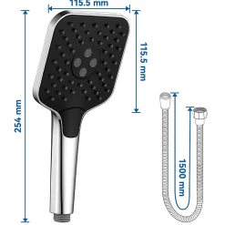 Auralum Max Pommeau de douche avec 3 modes de jet Pomme de douche Kit de douche* Pommeau De Douche, Flexible Et Barre De Douche