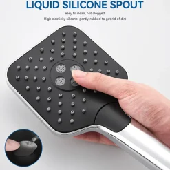 Auralum Max Pommeau de douche avec 3 modes de jet Pomme de douche + 1.5m flexible Kit de douche