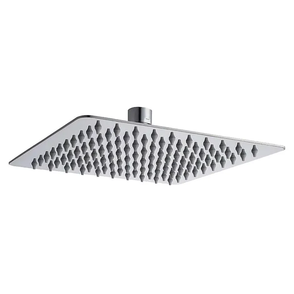 Kibath Pommeau de douche carré 30x30 cm, finition chrome poli, en laiton