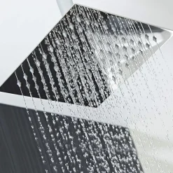 Kibath Pommeau de douche carré 30x30 cm, finition chrome poli, en laiton