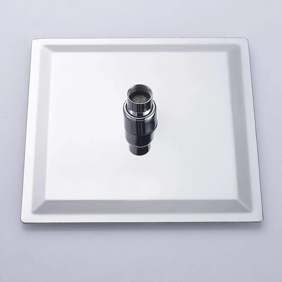 Kibath Pommeau de douche carré 30x30 cm, finition chrome poli, en laiton