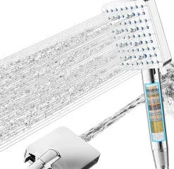 Vendos85 Pommeau de douche chromé 6+1 jets avec filtre 20 étapes