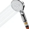 Deko Pommeau de Douche, Douchette avec Filtre, Pommeau de Anti Calcaire Douche Haute Pression, Pommeau Douche avec 5 Modes, Argent* Pommeau De Douche, Flexible Et Barre De Douche