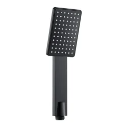 Deko Pommeau de douche filtrant - Économie d'eau - Avec tuyau et collier de serrage - Carré - Noir