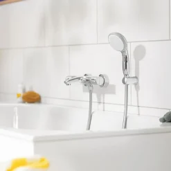 Grohe Pommeau de douche Quickfix Vitalio START Go 100* Pommeau De Douche, Flexible Et Barre De Douche