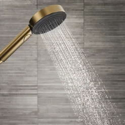 Hansgrohe Pommeau de douche Pulsify Select S 105 EcoSmart 3jets bronze brossé* Pommeau De Douche, Flexible Et Barre De Douche