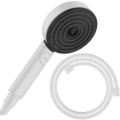 Hansgrohe Pommeau de douche Pulsify Select EcoSmart 105 3 jets Relaxation + flexible de douche Designflex 160 cm blanc mat