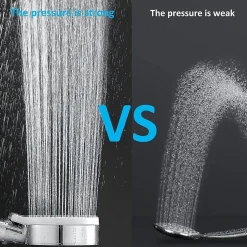 Deko Pommeau de douche Haute Pression à économie D'eau 5 types de jet pour bain et spa Pommeau Douche Anti Calcaire(Argenté)