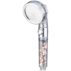 Deko Pommeau de douche haute pression à 3 modes avec interrupteur marche/arrêt et bouton d'arrêt