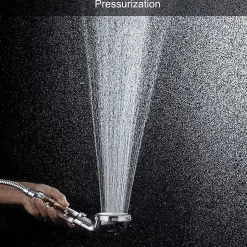Deko Pommeau de douche haute pression à 3 modes avec interrupteur marche/arrêt et bouton d'arrêt