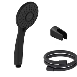 Jacob Delafon Pommeau de douche Juliette noir mat + flexible et support de douche noir mat