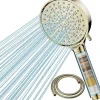 Vendos85 Pommeau de douche mural rectangulaire doré à 6 jets et filtre* Pommeau De Douche, Flexible Et Barre De Douche