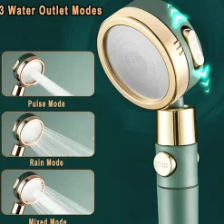 Deko Pommeau de douche, pommeau de douche à économie d'eau et anticalcaire, arrêt d'eau à un bouton - ABS - (bleu fumé)* Pommeau De Douche, Flexible Et Barre De Douche