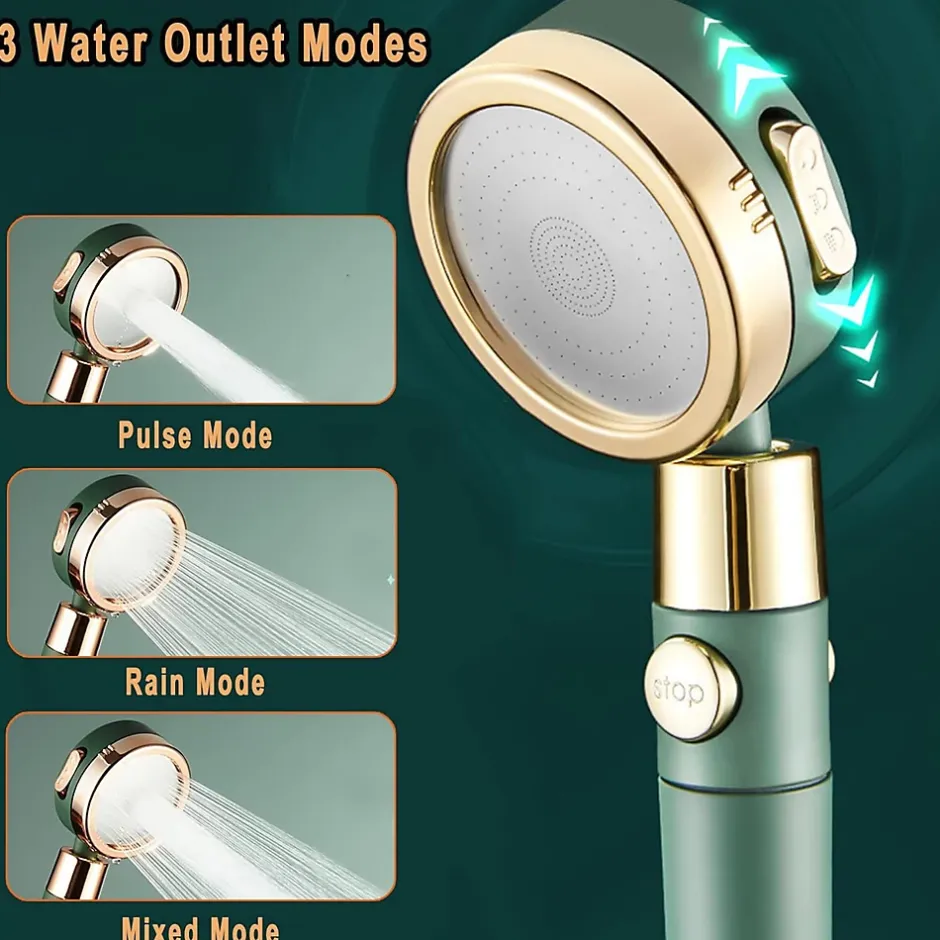 Deko Pommeau de douche, pommeau de douche à économie d'eau et anticalcaire, arrêt d'eau à un bouton - ABS - (bleu fumé)* Pommeau De Douche, Flexible Et Barre De Douche