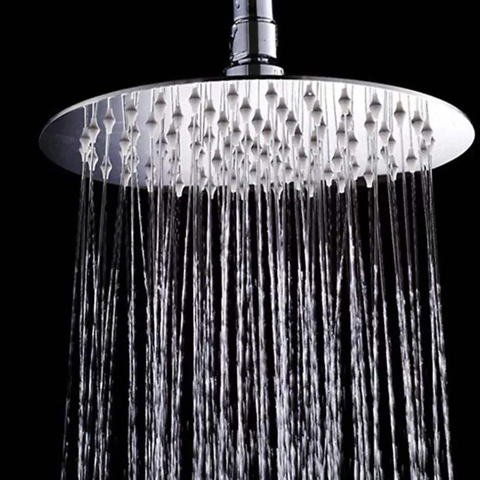 Kibath Pommeau de douche rond de 30 cm avec une finition chromée brillante en laiton