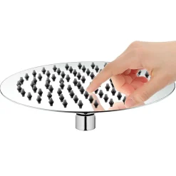 Kibath Pommeau de douche rond de 30 cm avec une finition chromée brillante en laiton