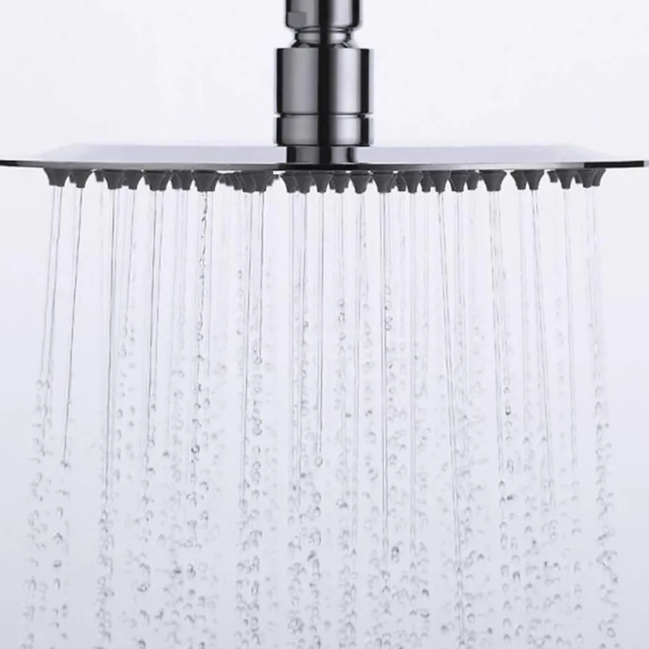Kibath Pommeau de douche rond de 30 cm avec une finition chromée brillante en laiton