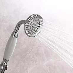 Deko Pommeau de douche traditionnel en laiton chromé et céramique de pour salle de bain* Pommeau De Douche, Flexible Et Barre De Douche