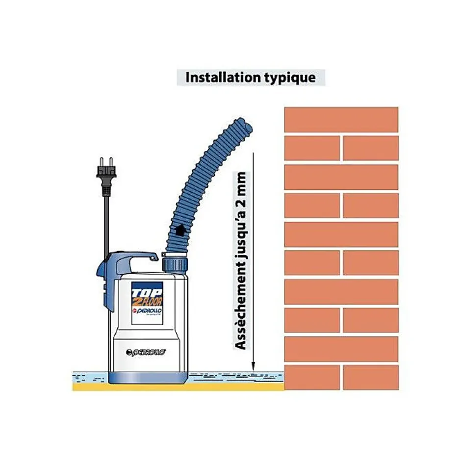 Pedrollo Pompe de relevage TOP2FLOOR 0,37 kW jusqu'à 9,6 m3/h monophasé 220V