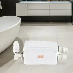 Vevor Pompe macératrice 350W, 3 entrées eau, 6000 L h, relevage 7 m, eaux usées sous-sol cuisine.* Wc Chimique Et Broyeur