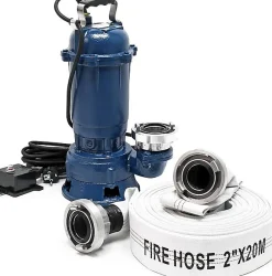 Nature Pro Pompe Submersible Bleue 1500W - 22800 l/h, Tuyau 20m, Câble 10m, Hauteur 10m - Idéale Évacuation et Drainage Chantier* Wc Chimique Et Broyeur