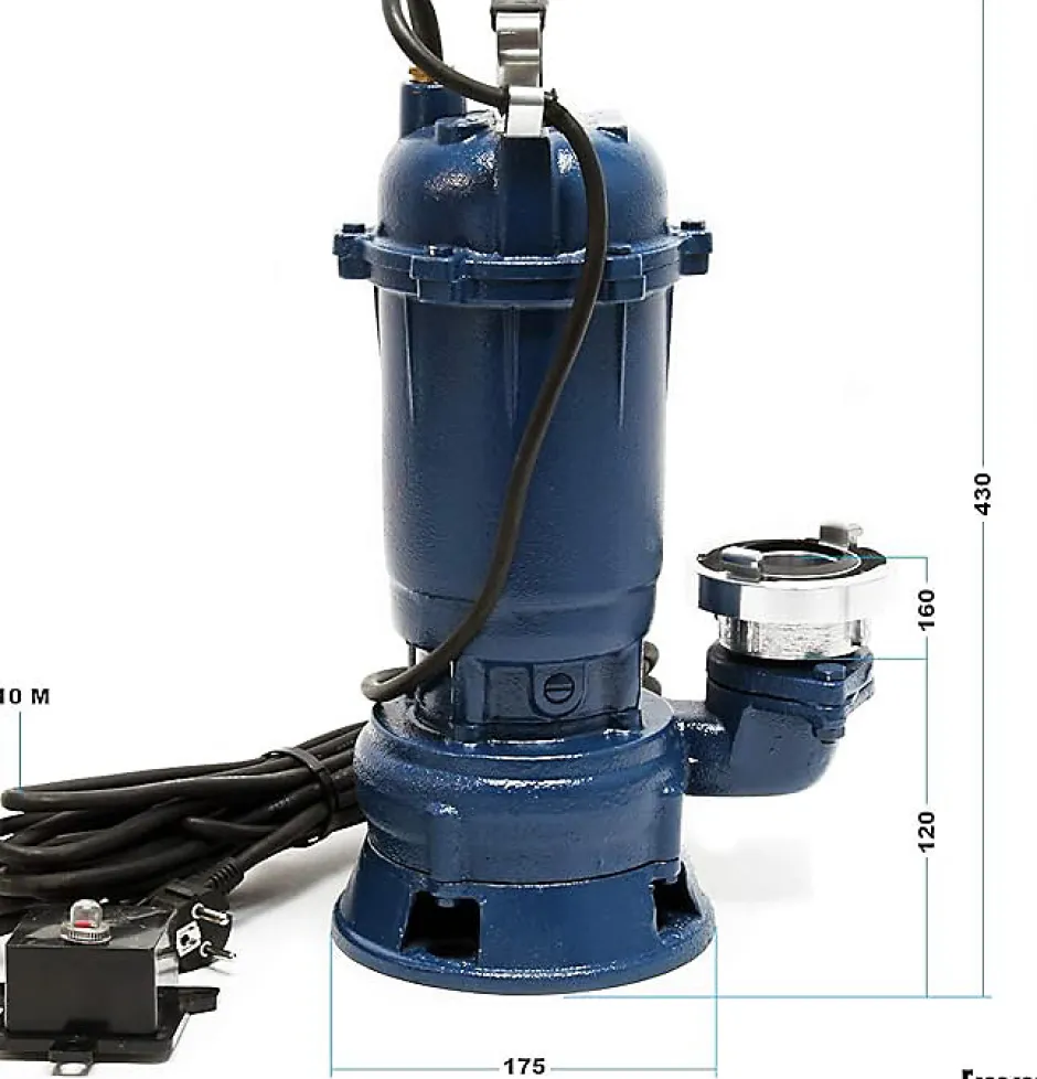 Nature Pro Pompe Submersible Bleue 1500W - 22800 l/h, Tuyau 20m, Câble 10m, Hauteur 10m - Idéale Évacuation et Drainage Chantier* Wc Chimique Et Broyeur