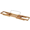 MSV Pont de baignoire en bambou avec support tablette/livre L. 70 x P. 15,1 cm