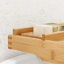 Calicosy Pont de Baignoire Extensible en Bambou - L75/109 cm* Etagère Salle De Bains
