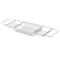 MSV Pont de baignoire coloris gris en acier inoxydable l.68,5 x H.5,5 cm