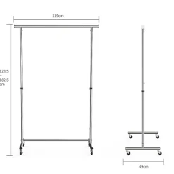 Portant simple haute résistance avec étagère l. 130 x H. 182,5 cm