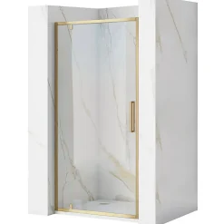 Rea Porte de douche à entrouvrir Rapid Swing Brushed Gold 90* Porte De Douche