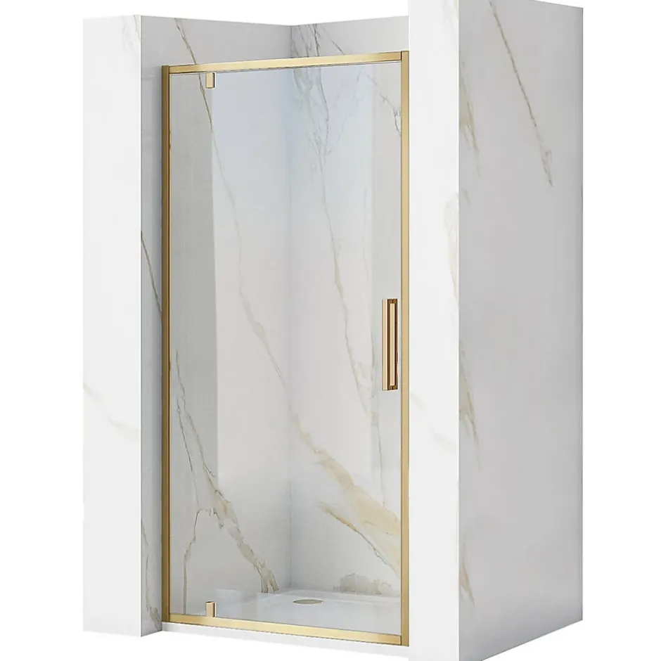 Rea Porte de douche à entrouvrir Rapid Swing Brushed Gold 90* Porte De Douche