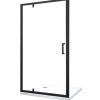 Laneri Porte de douche à ouverture battante roto-translante avec pivots asymétriques, cadre noir mat réversible Cm 116-119 H 200