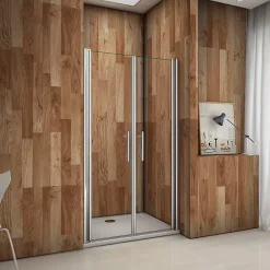 AICA Sanitaire Porte de douche battante 105cm en verre anticalcaire Porte de douche Hauteur 197cm* Porte De Douche