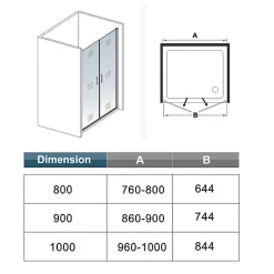 AICA Sanitaire Porte de douche battante 100cm en verre trempé anticalcaire profil et poignée Noir Mat douche italienne hauteur 200cm* Porte De Douche