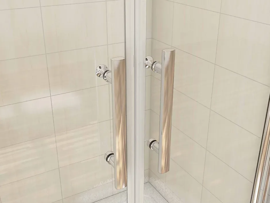 AICA Sanitaire Porte de douche battante 90cm en verre anticalcaire Porte de douche Hauteur 187cm