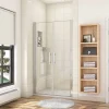 AICA Sanitaire Porte de douche battante 110cm en verre anticalcaire Porte de douche Hauteur 187cm* Porte De Douche