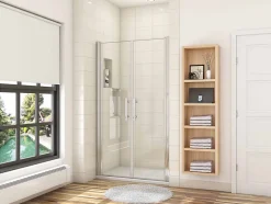 AICA Sanitaire Porte de douche battante 110cm en verre anticalcaire Porte de douche Hauteur 187cm* Porte De Douche