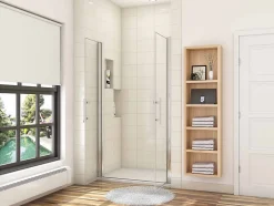 AICA Sanitaire Porte de douche battante 110cm en verre anticalcaire Porte de douche Hauteur 187cm* Porte De Douche