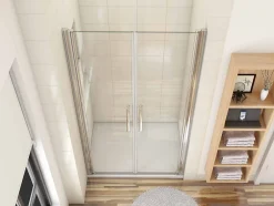 AICA Sanitaire Porte de douche battante 110cm en verre anticalcaire Porte de douche Hauteur 187cm* Porte De Douche