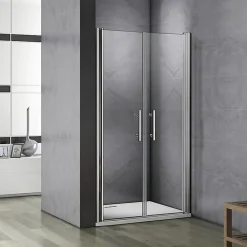 AICA Sanitaire Porte De Douche Battante 105x197cm Porte De Douche Installation En Niche Ouverte Vers L'intérieur Ou L'extérieur* Porte De Douche